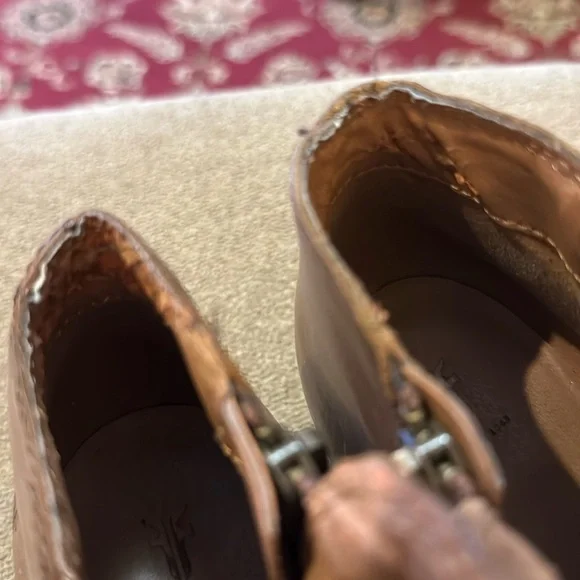 Frye Women’s Brown Leather Side Zip Ankle Boots Size 8.5 (TD) - Picture 5 of 11